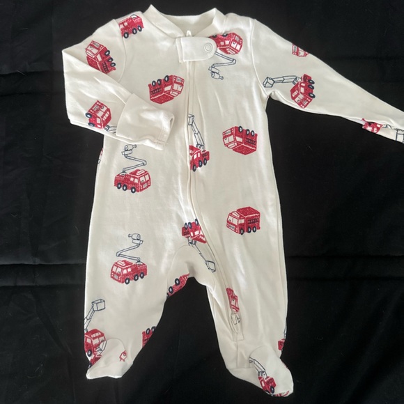 Carter's Other - Carter's Cream and Red Fire Truck Footie